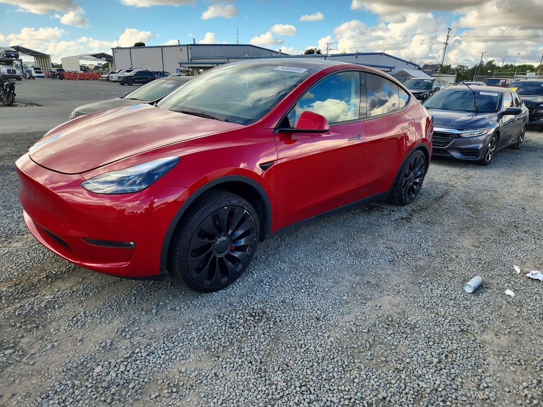 Вид 2022 TESLA MODEL Y, угол 1