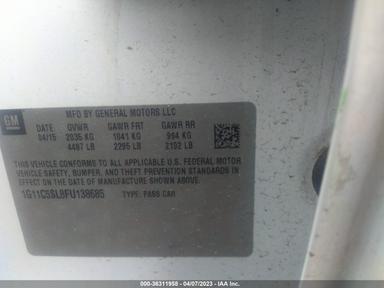 2015 Chevrolet Malibu 1Lt view, angle 9