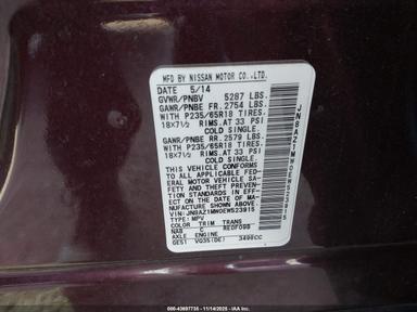 Vedere 2014 Nissan Murano Sl, unghi 8