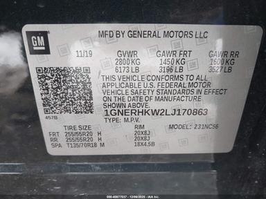 Vedere 2020 Chevrolet Traverse Fwd Lt Leather, unghi 9