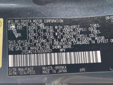 2006 Toyota Highlander Hybrid V6 STD view, angle 9