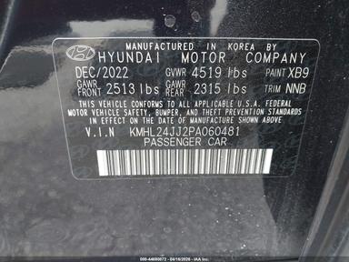 منظر 2023 Hyundai Sonata Hybrid Blue، زاوية 9