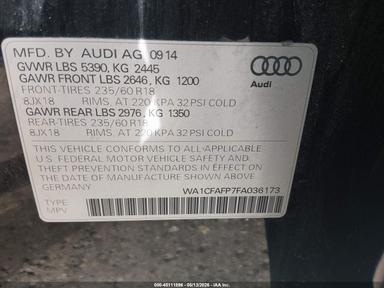 Vedere 2015 Audi Q5 2.0T Premium, unghi 9