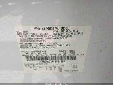 2015 Ford Flex Limited view, angle 9