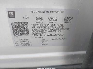 Vedere 2020 Chevrolet Traverse Fwd Lt Cloth, unghi 9