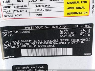 2013 Volvo C70 T5 view, angle 9