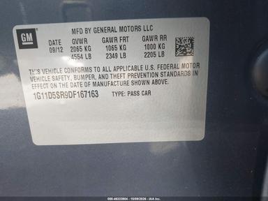Вид 2013 Chevrolet Malibu Eco 1LT, угол 9