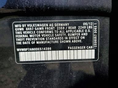 Вид 2013 VOLKSWAGEN CC SPORT, угол 12