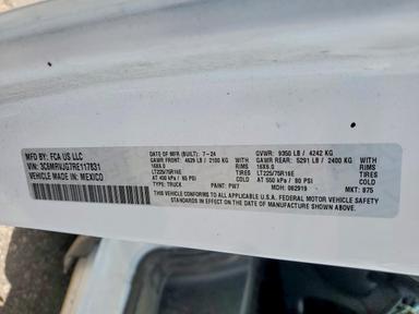 Vue de 2024 RAM PROMASTER 3500 VF DELIVERY VAN, angle 13