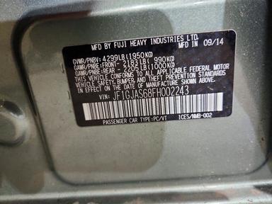 2015 SUBARU IMPREZA SPORT LIMITED view, angle 12