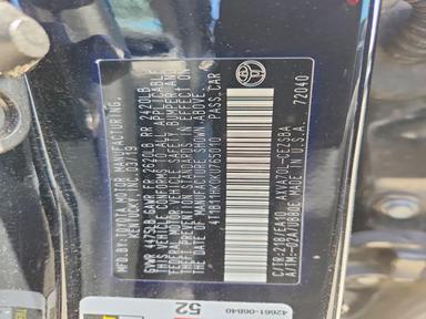 Вид 2019 TOYOTA CAMRY SE, угол 12
