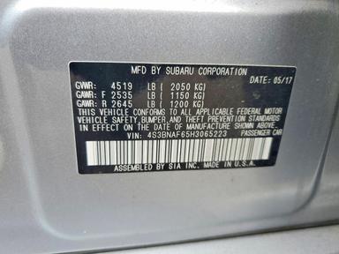 2017 SUBARU LEGACY 2.5I PREMIUM view, angle 13