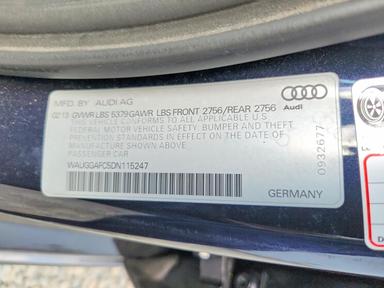 Вид 2013 AUDI A6 PREMIUM PLUS, угол 13