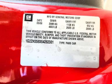 منظر 2006 PONTIAC G6 GT، زاوية 12