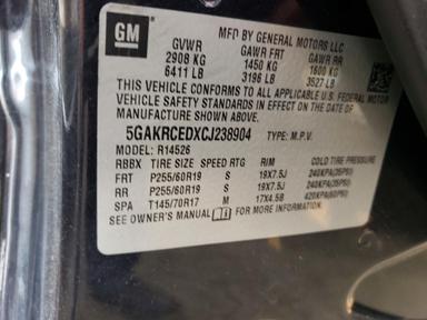 Vue de 2012 BUICK ENCLAVE, angle 13