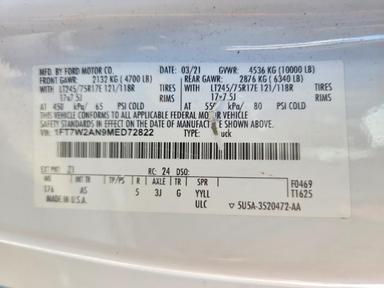 Вид 2021 FORD F250 SUPER DUTY, угол 13
