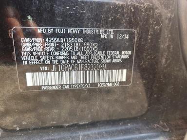 Вид 2015 SUBARU IMPREZA PREMIUM, угол 12