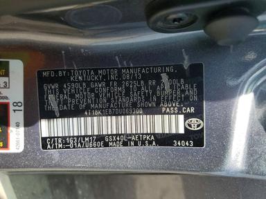 منظر 2013 TOYOTA AVALON LIMITED، زاوية 12