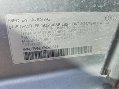 Vista de 2015 AUDI A4 PREMIUM PLUS, ángulo 12