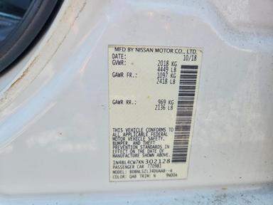 منظر 2019 NISSAN ALTIMA SR، زاوية 12