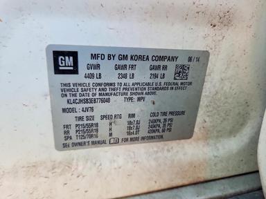 2014 BUICK ENCORE PREMIUM view, angle 13