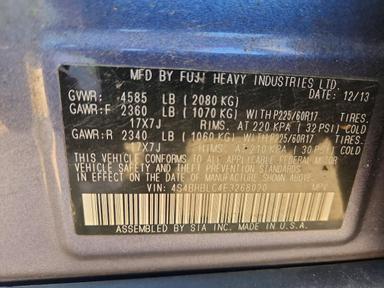 منظر 2014 SUBARU OUTBACK 2.5I LIMITED، زاوية 13