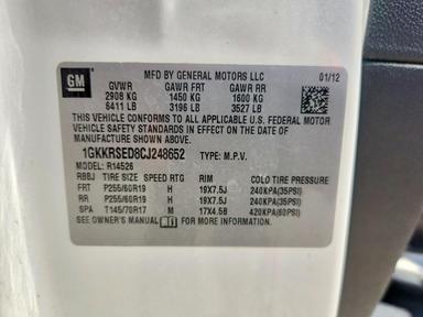 Вид 2012 GMC ACADIA SLT-2, угол 13