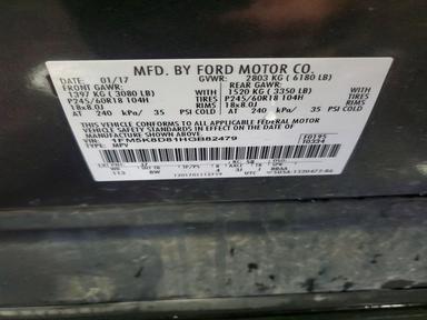 Вид 2017 FORD EXPLORER XLT, угол 14