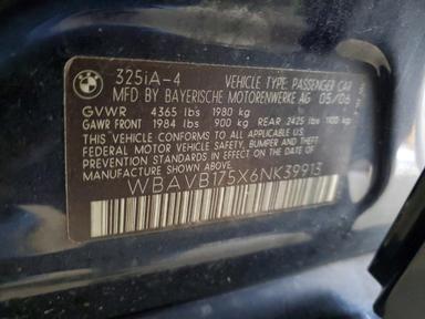 Вид 2006 BMW 325 I AUTOMATIC, угол 12