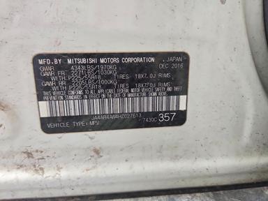 Vista de 2017 MITSUBISHI OUTLANDER SPORT SEL, ángulo 13