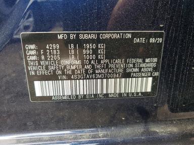 Vista de 2021 SUBARU IMPREZA PREMIUM, ángulo 13