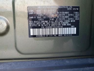 Вид 2016 SUBARU OUTBACK 2.5I PREMIUM, угол 13