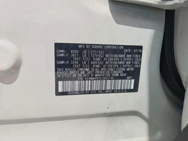 Vue de 2020 SUBARU ASCENT TOURING, angle 13