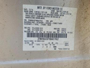 Vue de 2017 FORD FLEX SEL, angle 12