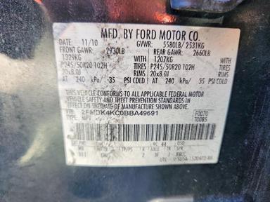 منظر 2011 FORD EDGE LIMITED، زاوية 13