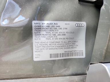 Vue de 2023 AUDI Q5 PREMIUM PLUS 45, angle 13