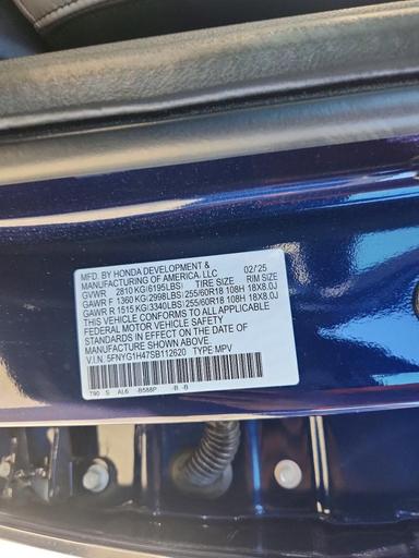 2025 HONDA PILOT EXL view, angle 13
