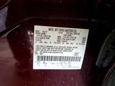Вид 2017 FORD EDGE SEL, угол 13