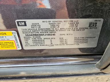 Vedere 2015 BUICK ENCLAVE, unghi 14