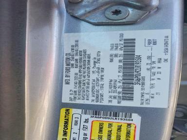 Vue de 2020 FORD FUSION TITANIUM, angle 12