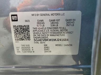 Vue de 2021 BUICK ENCLAVE PREMIUM, angle 14