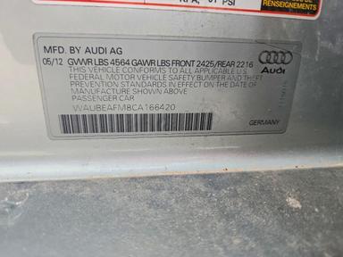 Vue de 2012 AUDI A3 PREMIUM, angle 12