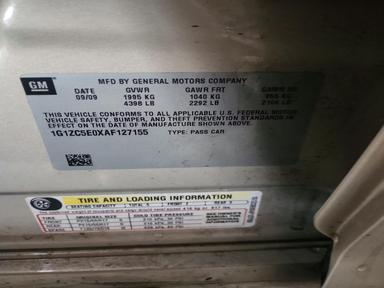 منظر 2010 CHEVROLET MALIBU 1LT، زاوية 12