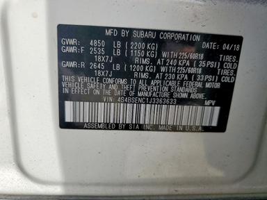 Вид 2018 SUBARU OUTBACK 3.6R LIMITED, угол 13