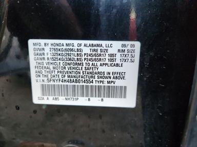 Vista de 2010 HONDA PILOT EX, ángulo 13