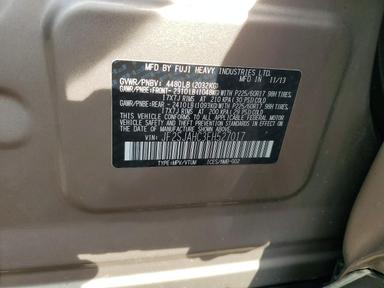 Vista de 2014 SUBARU FORESTER 2.5I LIMITED, ángulo 13