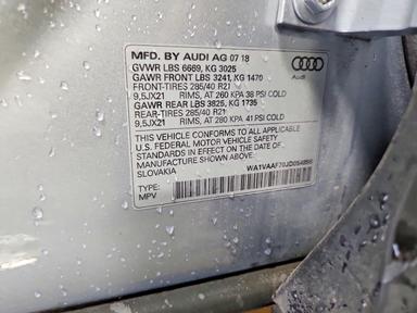 Vue de 2018 AUDI Q7 PRESTIGE, angle 12