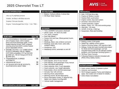 Vue de 2025 CHEVROLET TRAX 1LT, angle 13
