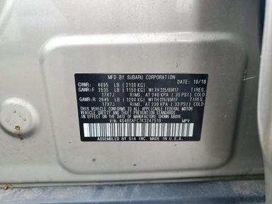 Vista de 2019 SUBARU OUTBACK 2.5I PREMIUM, ángulo 13