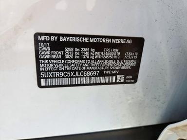 Вид 2018 BMW X3 XDRIVE30I, угол 12